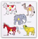 FunBlast Wooden Learning Domestic Animal Puzzle Board for Kids Learning Toy for Kids – (Multicolor; Pack of 1)...