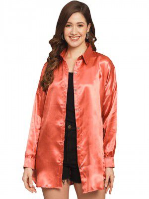 FUNDAY FASHION Women Boxy Fit Solid Casual Long Shirt