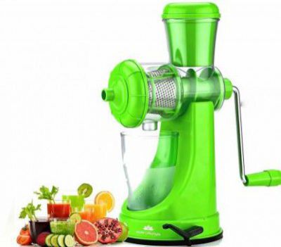 Funel Plastic Plastic Fruit Juicer Juice Making Machine with Steel Handle, Green Hand Juicer Hand Juicer  (Green)