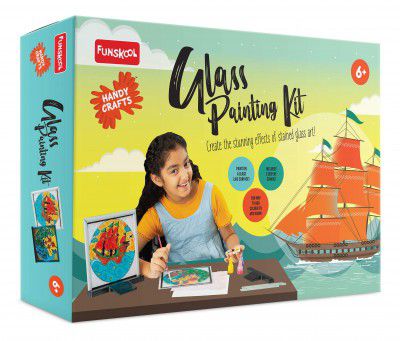 Funskool Glass Painting, Art And Craft Kit, Make Your Own Framed Glass Painting, 6 Years +, Multi Color, 25.5 x 36 x 6 Cm