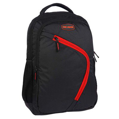 Fur Jaden Black 20L Casual Backpack (Black Red)