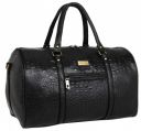 Fur Jaden Black Textured Leatherette Stylish & Spacious Weekender Duffle Bag for Travel for Men and Women...