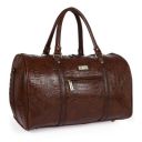 Fur Jaden Brown Textured Leatherette Stylish & Spacious Weekender Duffle Bag for Travel...