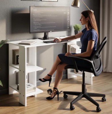 FURLAY Aero White Study Table | Century Engineered Wood