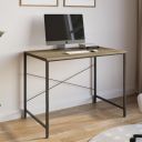 FURLAY Slate Office Desk and Study Table | 1 Year Warranty | Metal and Engineered Wood Desk for Adults & Students | DIY (Classic Oak, 91 x 45 cm)...
