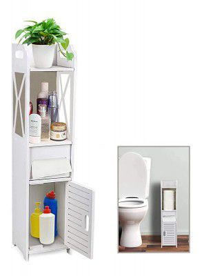 Furn Aspire Toilet Side Cabinet Bathroom Storage Rack Living Room Rack Waterproof Storage Cabinet Wooden Plastic Composite Storage Rack (Cabinet)