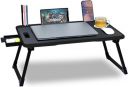 FurniGully Foldable Multipurpose Wood Portable Laptop Table (Finish Color - BLACK, Pre Assembled)...