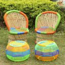 FurniGully Indoor and Living Room Set Bamboo Outdoor Chair  (Multicolor, Pre-assembled)...