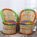 FurniGully Indoor and Living Room Set Bamboo Outdoor Chair  (Multicolor, Pre-assembled)...