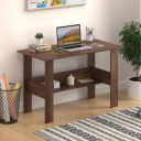 Furniture Café Modern Computer Desk with Storage Shelf – Study Writing Table for Home Office and Bedroom (Wenge)...