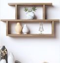 Furniture Café Modern Wooden Wall Mounted Shelf – Multi-Tier Display Rack for Living Room, Bedroom, and Office Décor (Brown)...