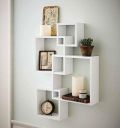 Furniture Cafe Intersecting Floating Wall Mounted Shelf Storage Set of 4 (Color-White)...