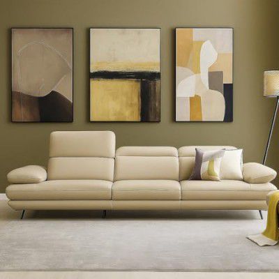 FURNY Alivaro 3 Seater Premium Leatherette Sofa Set 