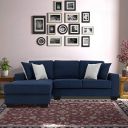 FURNY Apollo Sectional Fabric 4 Seater L Shape LHS Sofa (Blue)...