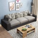 FURNY - Berlando 3 Seater Fabric Sofa Set (Light Grey-Dark Grey)...