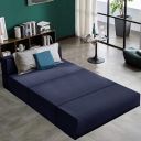 FURNY Dreamstyle 1 Seater Sofa Cum Bed with Pillows (Dark Blue)...