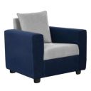 FURNY Dummo Fabric 1 Seater Sofa Set (Light Grey-Blue)...