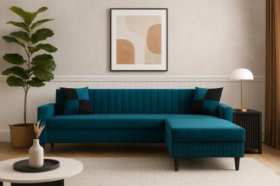 FURNY Gracina Fabric 4 Seater Convertiable L Shape Sofa Set 3
