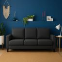FURNY Hedster 3 Seater Fabric Sofa Set (Dark Grey)...