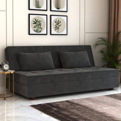 FURNY Korviaa 3 Seater Fabric Sofa Cum Bed Set (Grey)