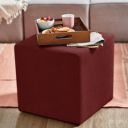 FURNY Layra Pouf in Maroon Fabric...
