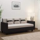 FURNY Lifestylia 3 Seater Fabric Sofa Set (Grey-Black)...