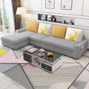 FURNY Mython 5 Seater Fabric LHS L Shape Sofa Set (Light Grey)...
