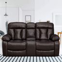 [Extra ₹18792 OFF] FURNY Porch 2 Seater Premium Leatherette Recliner Sofa Set with Storage (Brown)...