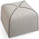 FURNY Suri Poufy in Light Grey Fabric...