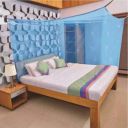 Furshine 4 Corner Ceiling Hanging Mosquito Net I Machardani for Double Bed I Canopy Curtain for Bedroom I Keeps Away Insects and Flies, Suitable for Indoor Outdoor Net (Blue)...