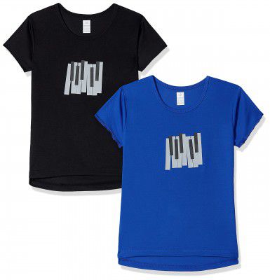 Fusefit Girls Regular T-Shirt (FFA-KG046-02-11-12-1199_Blue 12 Years)