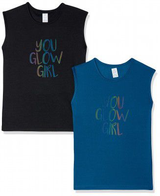 FUSEFIT Girl's Regular T-Shirt (Pack of 2)