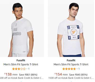 Fusefit Men's T-Shirt Upto 86% Off