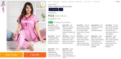 Fusion View Women Night Suit Set Pink Solid