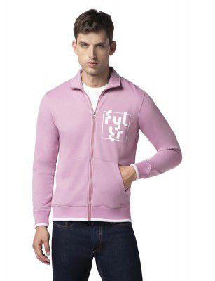 FYLTR Men's Casual Stand Collar Sweatshirt With Rib Details - Full Zipper | Full Sleeve | Casual Winterwear For Men