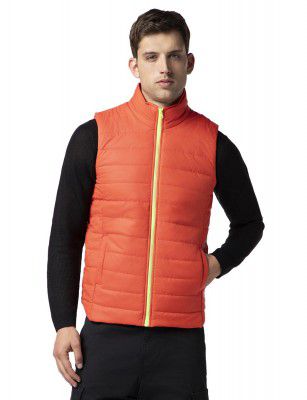 FYLTR Men's Sleeveless Puffer Jacket with Neon Trims - Stand Collar 
