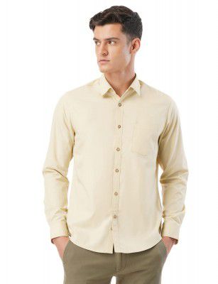 FYLTR Men's Solid Casual Non Iron Regular Fit Shirt with Spread Collar & Full Sleeves