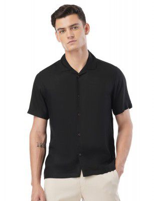 FYLTR Men's Solid Rayon Casual Shirt with Resort Collar & Half Sleeves | Shirts for Men