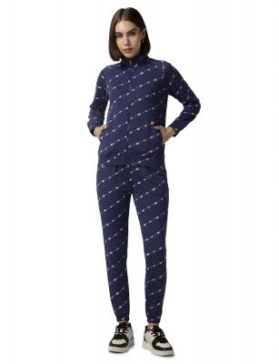 FYLTR Women's Stand Collar Sweatshirt & Jogger Terry Cotton Blend Co-ord Set