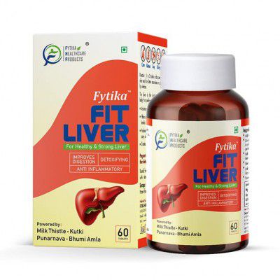 FYTIKA HEALTHCARE PRODUCTS Fit Liver For Healthy And Strong Liver - Enriched With Milk Thistle 200Mg, Kutki 50Mg, Punarnva 25Mg, Bhumi Amla 25Mg And Probiotics | 60 Tablets