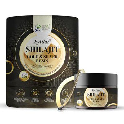 Fytika Shilajit/Shilajeet Gold and Silver Resin-20g (Pack of 1)