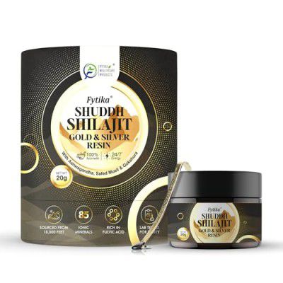 Fytika Shuddh Shilajit Gold and Silver Resin -100% Ayurvedic Himalayan Shilajit - 20G (Pack of 1)