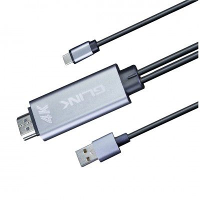 G-Link GL057 USB 3.1 Type C to HDMI 1080P HDTV Mirroring & Charging Cable