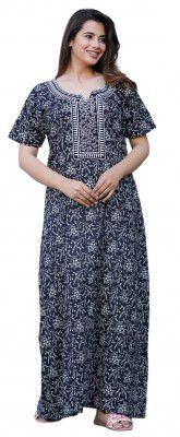 G4Girl Pure Cotton Embroidery Nighty for Women's