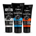 Gabru Charcoal Facial Cleanser for Men, 3 Pack (Black, White and Grey)...
