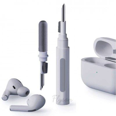 gadget cleaning kit Flyson Cleaning Soft Brush Keyboard Cleaner 5-in-1 Multi-Function Computer Cleaning Tools Kit Corner Gap Duster Key-Cap Puller for Bluetooth Earphones Laptop