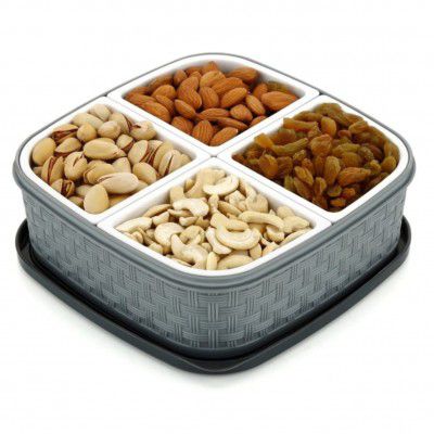 Gadget Deals - dry fruit box, 4 Sections- dry fruits box for Kitchen-dry fruit box set