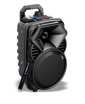 Gadget Wagon 8 Portable Speaker Rechargeable Hi Bass with Bluetooth, Wireless Mic for Karaoke, with Recording for Song Practice and Functions (8 Inch (552)