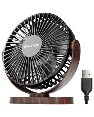 Gaiatop Portable Fan Small Table Fan USB Desk Fan with 3 Speeds Quiet Rotatable Mini Fan, 5.1 Inch Personal Cooling Fan for Home Office Desktop