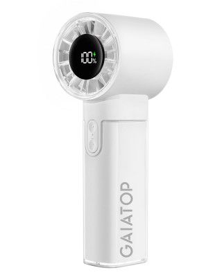 Gaiatop Portable Handheld Turbo Fan, 1-100 Adjustable High Speeds, 3-20Hrs Cooling Times, 4800mAh USB Rechargeable Portable Small Hand Fans with Lanyard for Outdoor, Travel, Home, Make Up, White